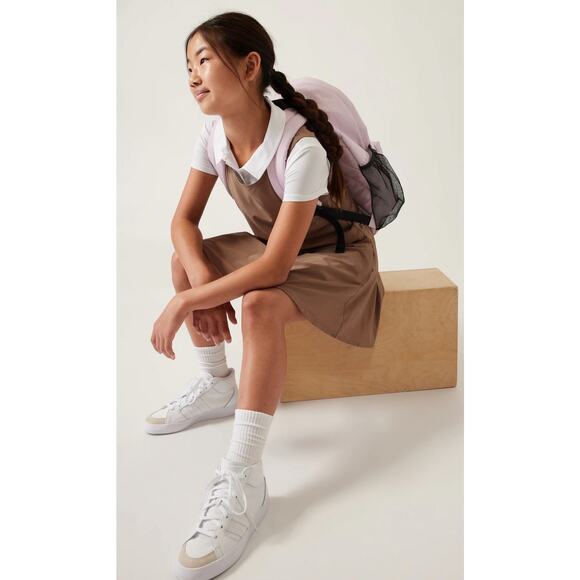 New Athleta Girl Size XXL 16 Robe School Day Dress Uniform Pockets Tan Lined - Picture 4 of 9